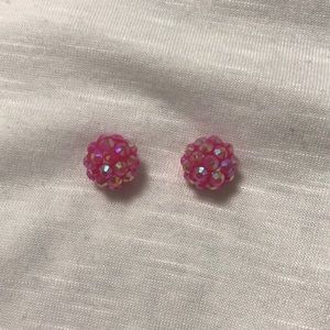 Pink post earrings